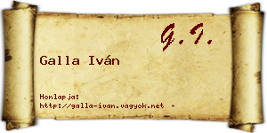 Galla Iván névjegykártya